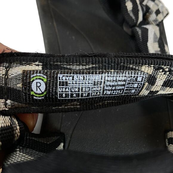 Teva Hurricane Sandals Unisex 5 Black Gray Soft Footbed Hook and Loop - Picture 6 of 13